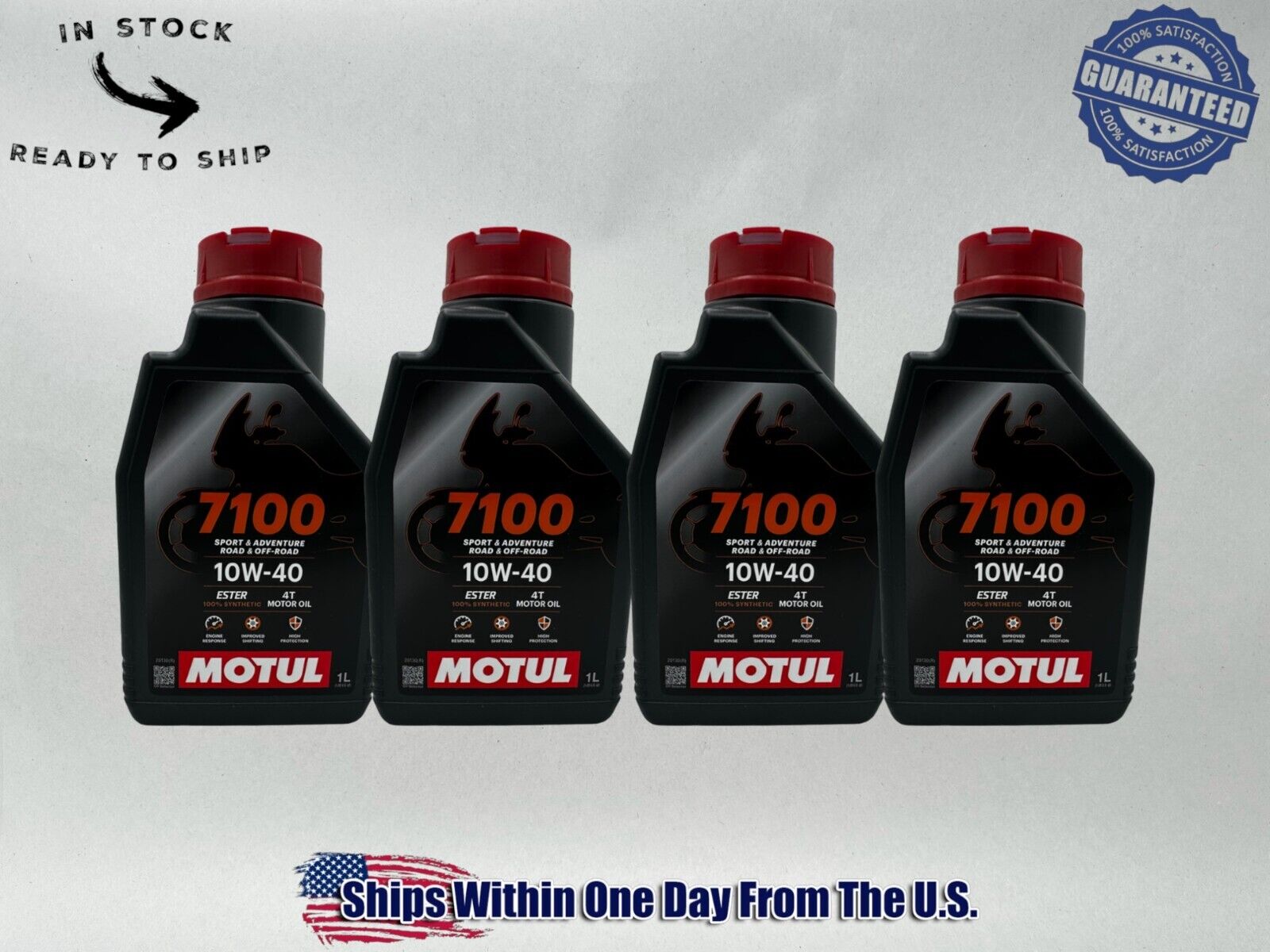 Motul OEM Motul 7100 4T 10w-40 Full Synthetic Motorcycle Oil 3601-0064-4PACK