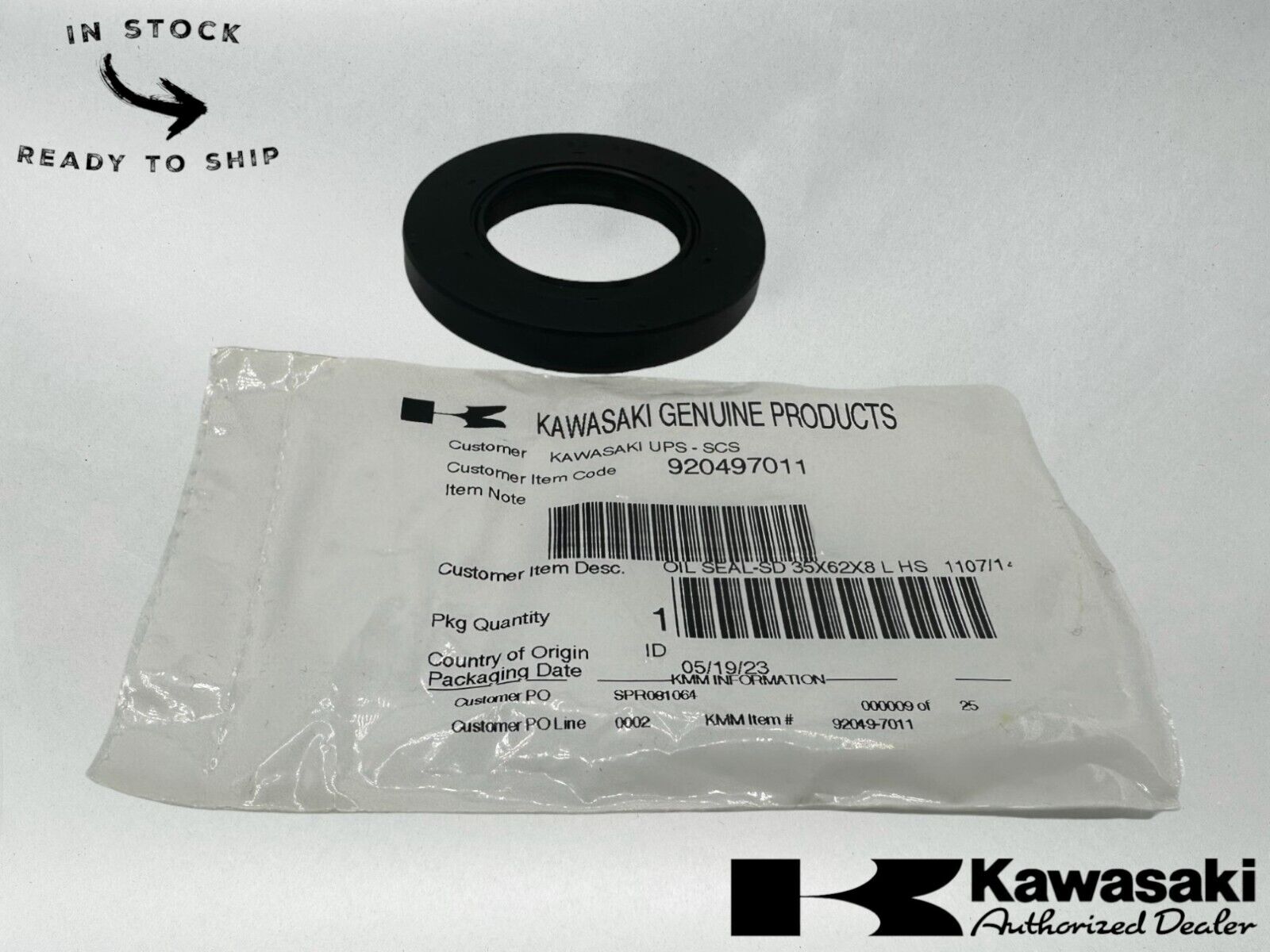 Kawasaki Genuine OEM Oil Seal SD 35X62X8 L 92049-7011