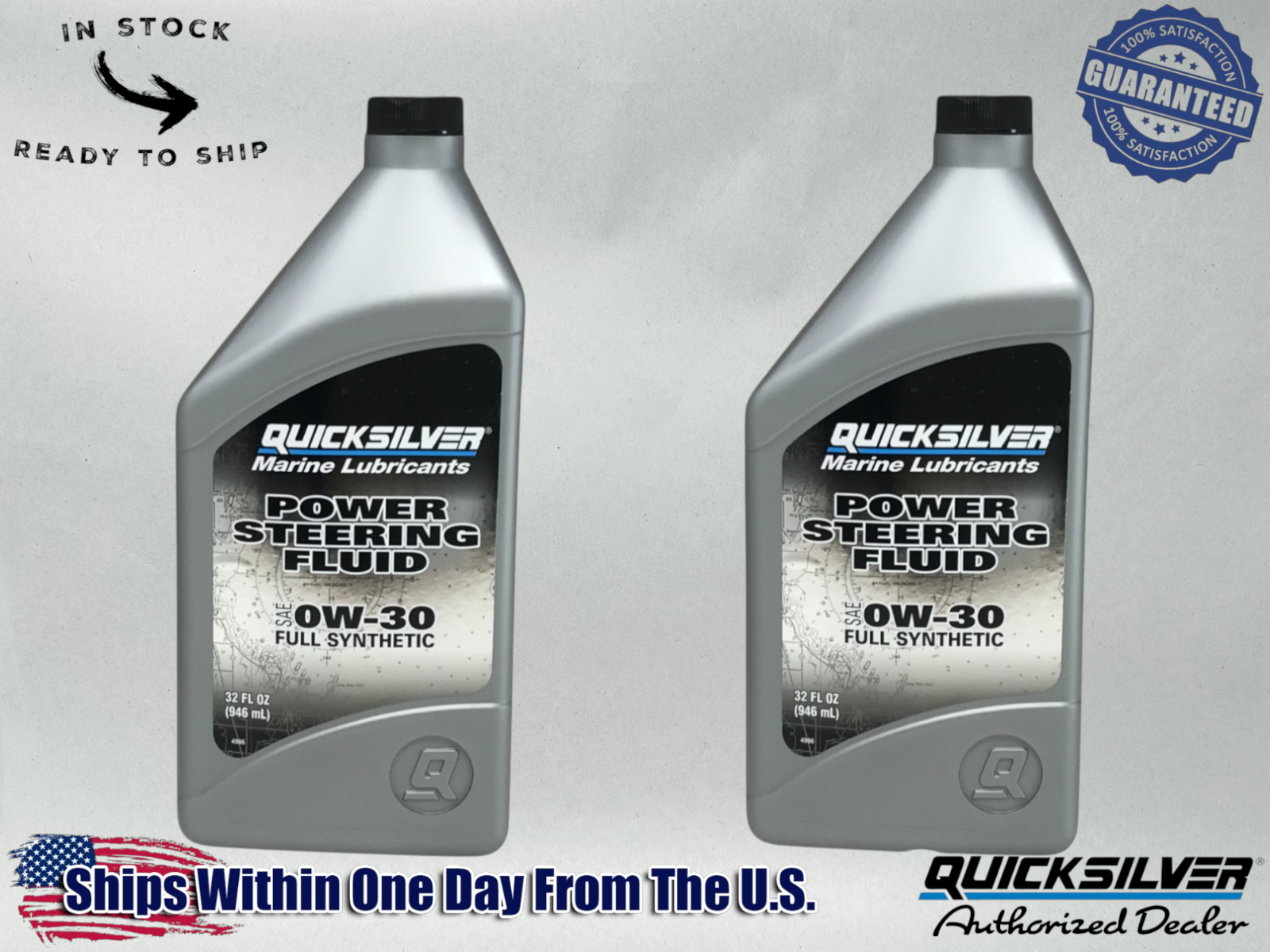 Mercury OEM Power Steering Fluid Quarts 92-858077Q01 2 Pack