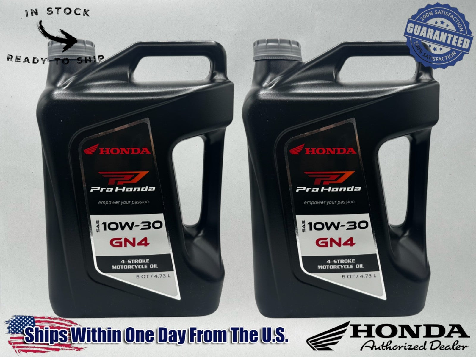 Honda Genuine OEM Standard GN4 10W-30 5 Quart Jugs 08232-M99-K8JA1-2PACK 2
