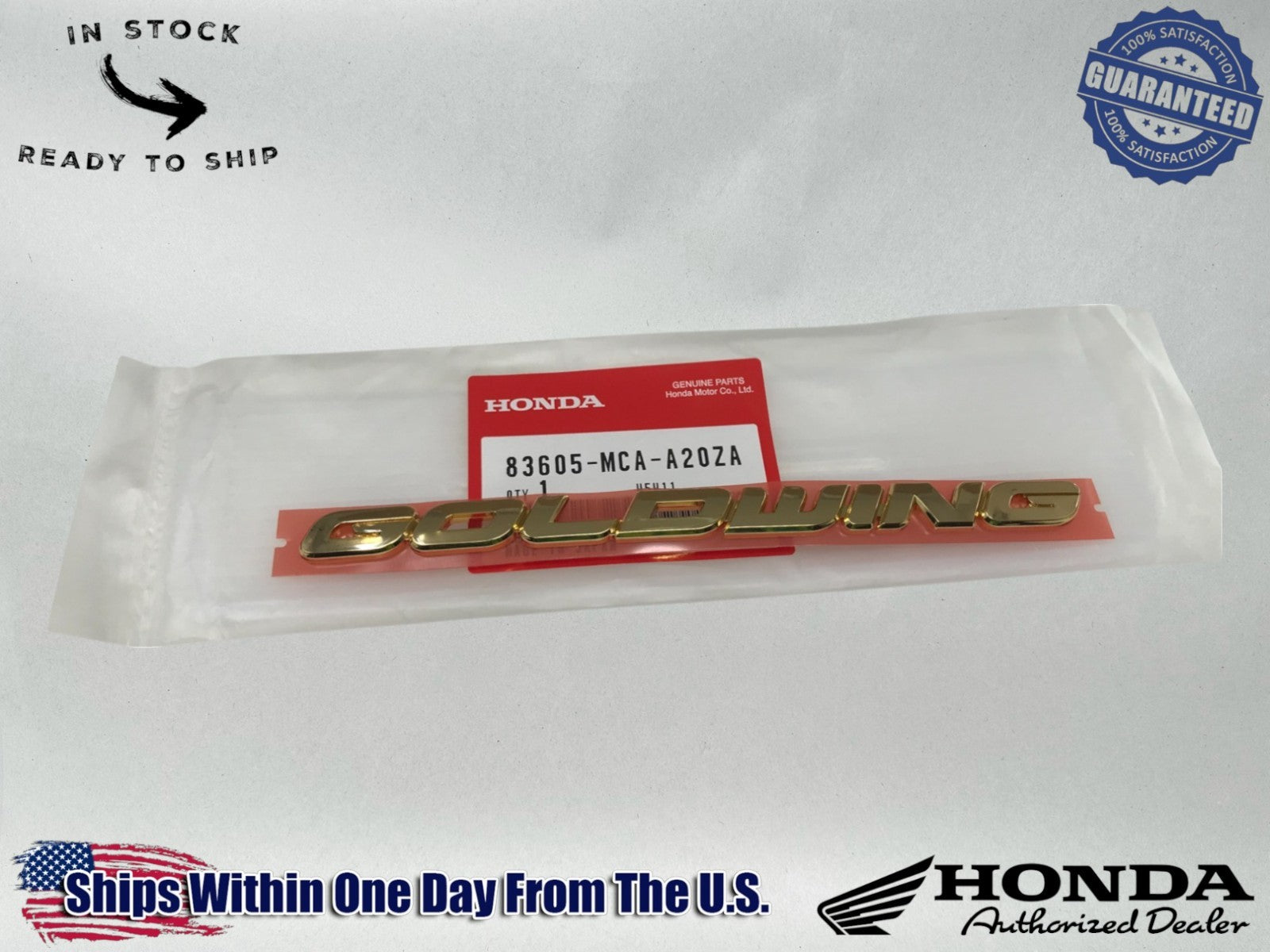 Honda OEM Side Cover Emblem Badge 2001-2013 GL1800 Goldwing 83605-MCA-A20ZA