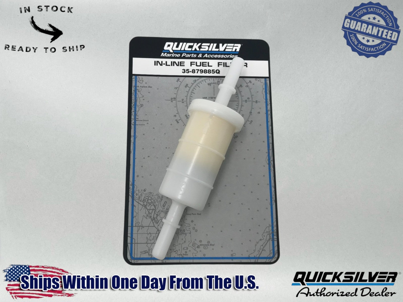 Mercury Genuine OEM Authentic In-Line Fuel Filter, 35-879885K