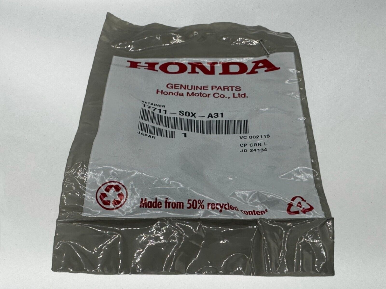 Honda Genuine OEM Authentic Retainer 17711-S0X-A31