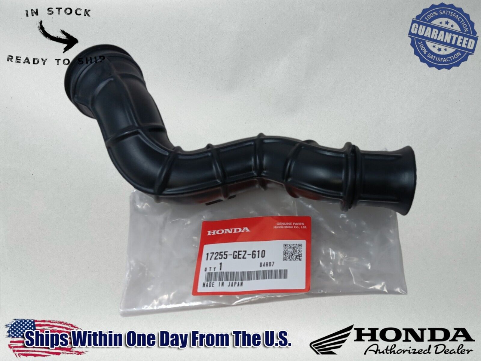 Honda Genuine OEM Authentic  Air Cleaner Tube 17255-GEZ-610