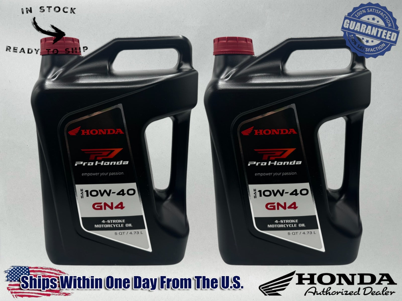 Honda Genuine OEM Standard GN4 10W-40 5 Quart Jugs 08232-M99-L8JA1-2PACK 2