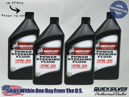 Quicksilver OEM Power Steering Fluid Quarts 92-858077K01 4 Pack