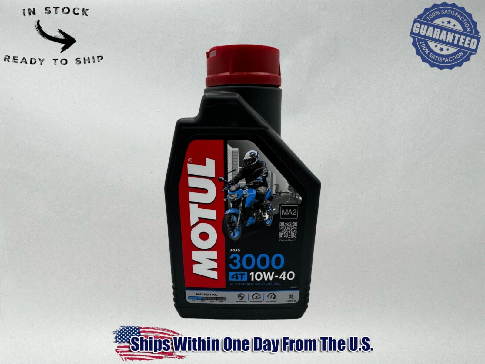 Motul Genuine OEM Motul 3000 4T 10w-40 Standard Motorcycle Oil MOT30