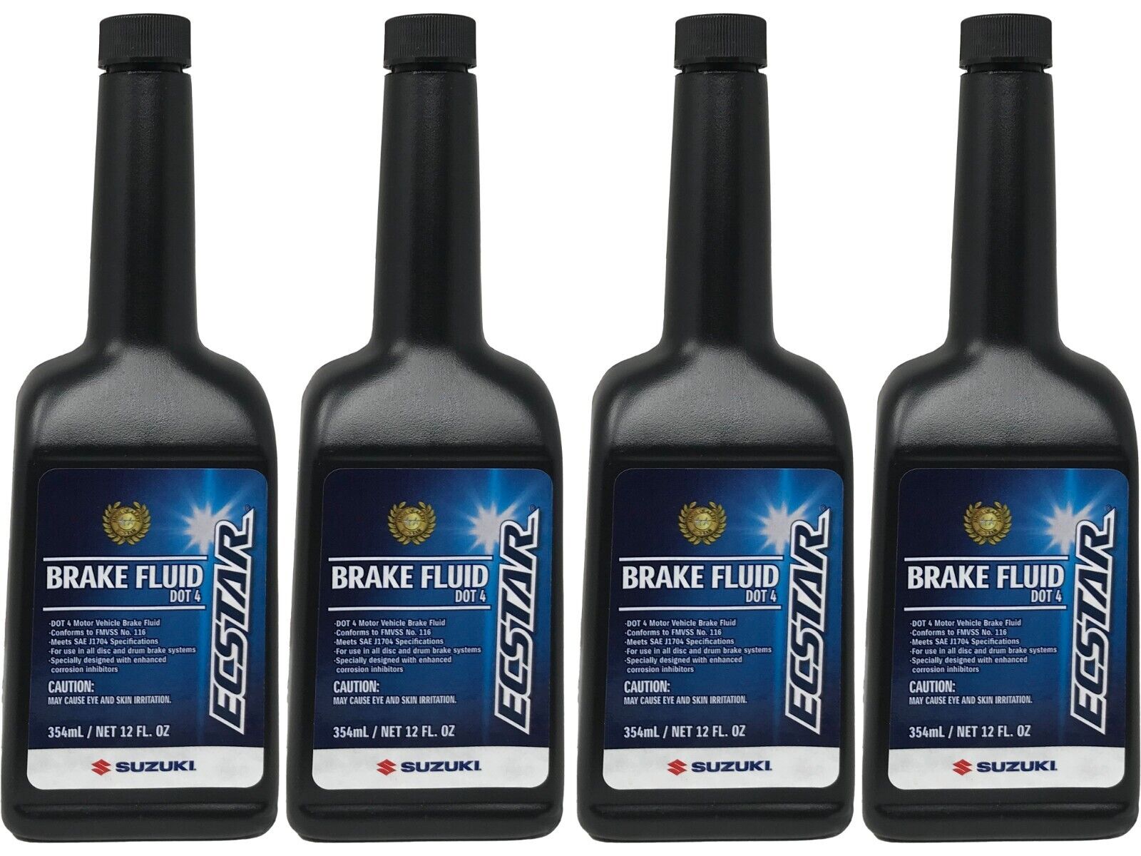 Suzuki Genuine OEM Ecstar DOT 4 Brake Fluid 990A0-01E91-12Z - 4 Pack