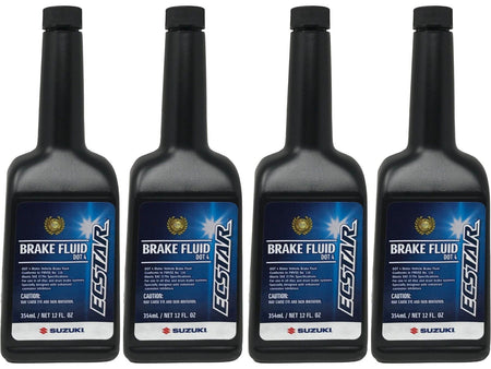 Suzuki Genuine OEM Ecstar DOT 4 Brake Fluid 990A0-01E91-12Z - 4 Pack