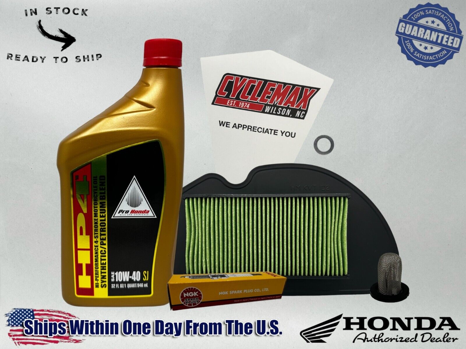 Cyclemax Semi Synthetic Tune Up Kit fits 2022-2024 Honda NAVI with Spark Plug