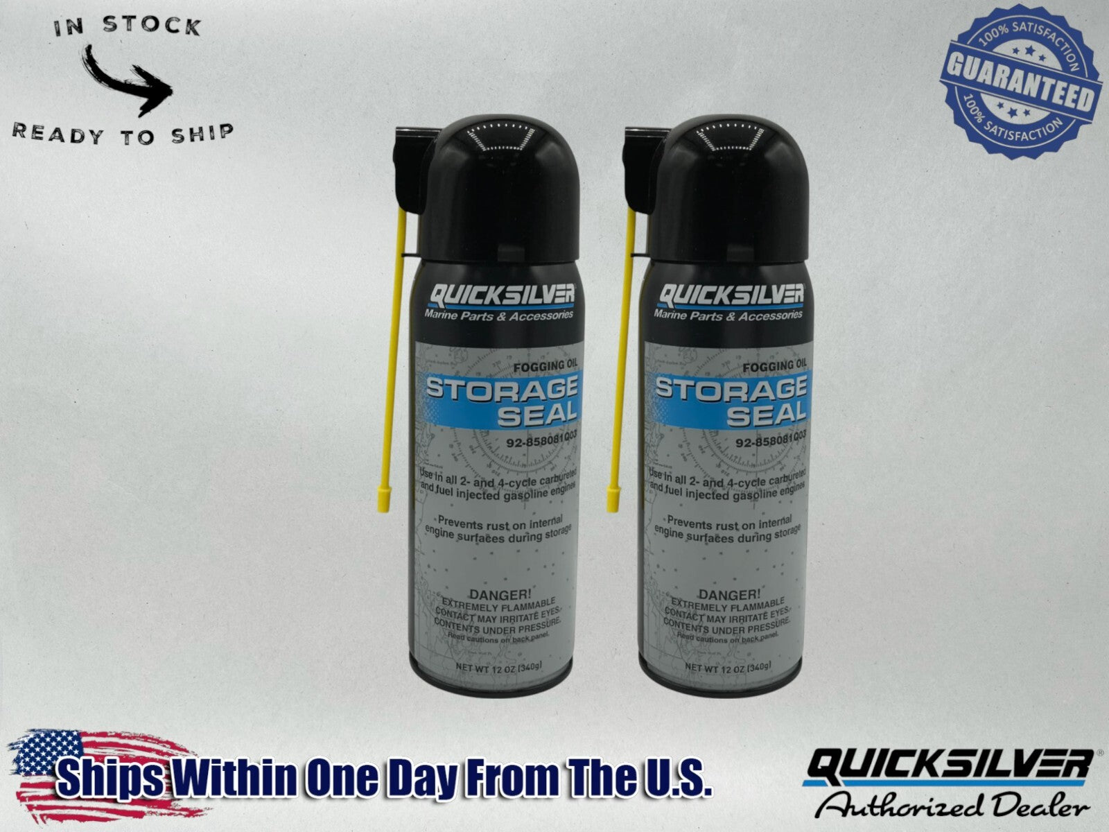 Quicksilver Genuine OEM Storage Seal Fogging Oil 12 OZ 92-858081Q03 2 Pack