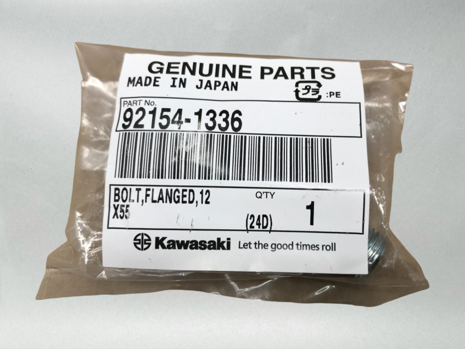 Kawasaki OEM Authentic Flange Bolt 12x55 92154-1336 1
