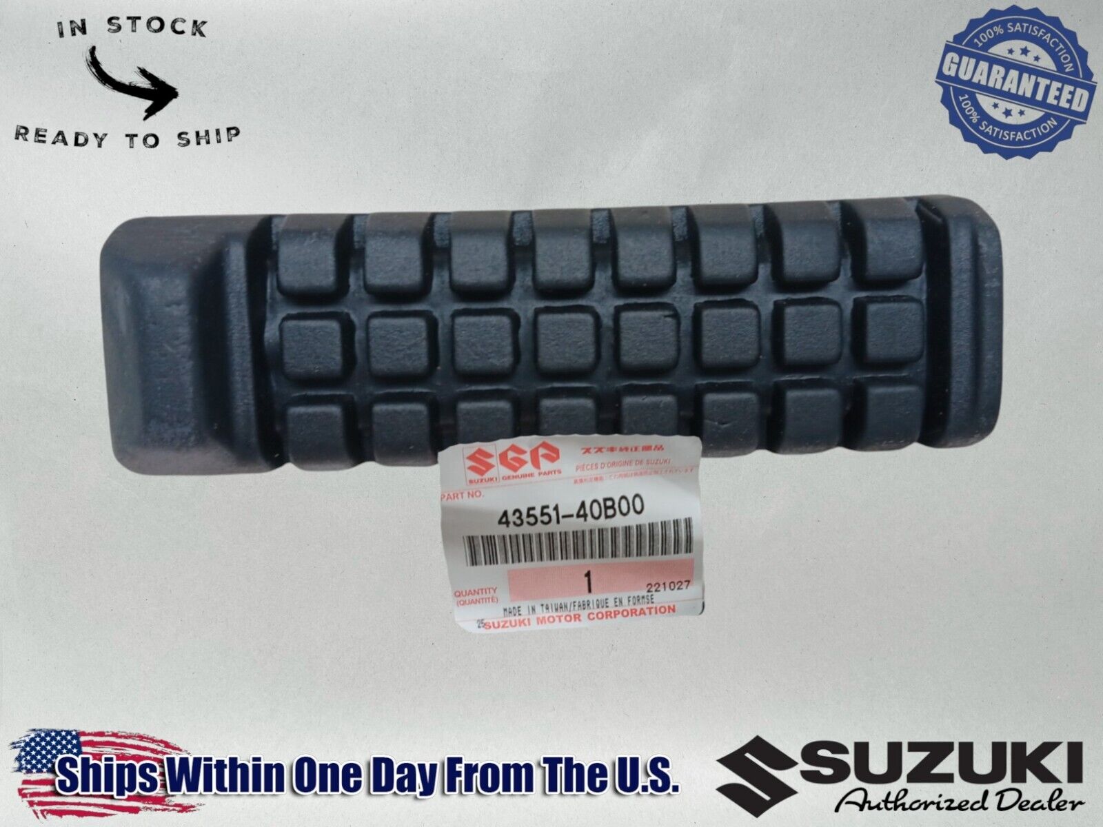 Suzuki OEM Authentic 1987 - 2006Lt80 Lt 80 QuadFoot Peg Rest Rubber 43551-40B00