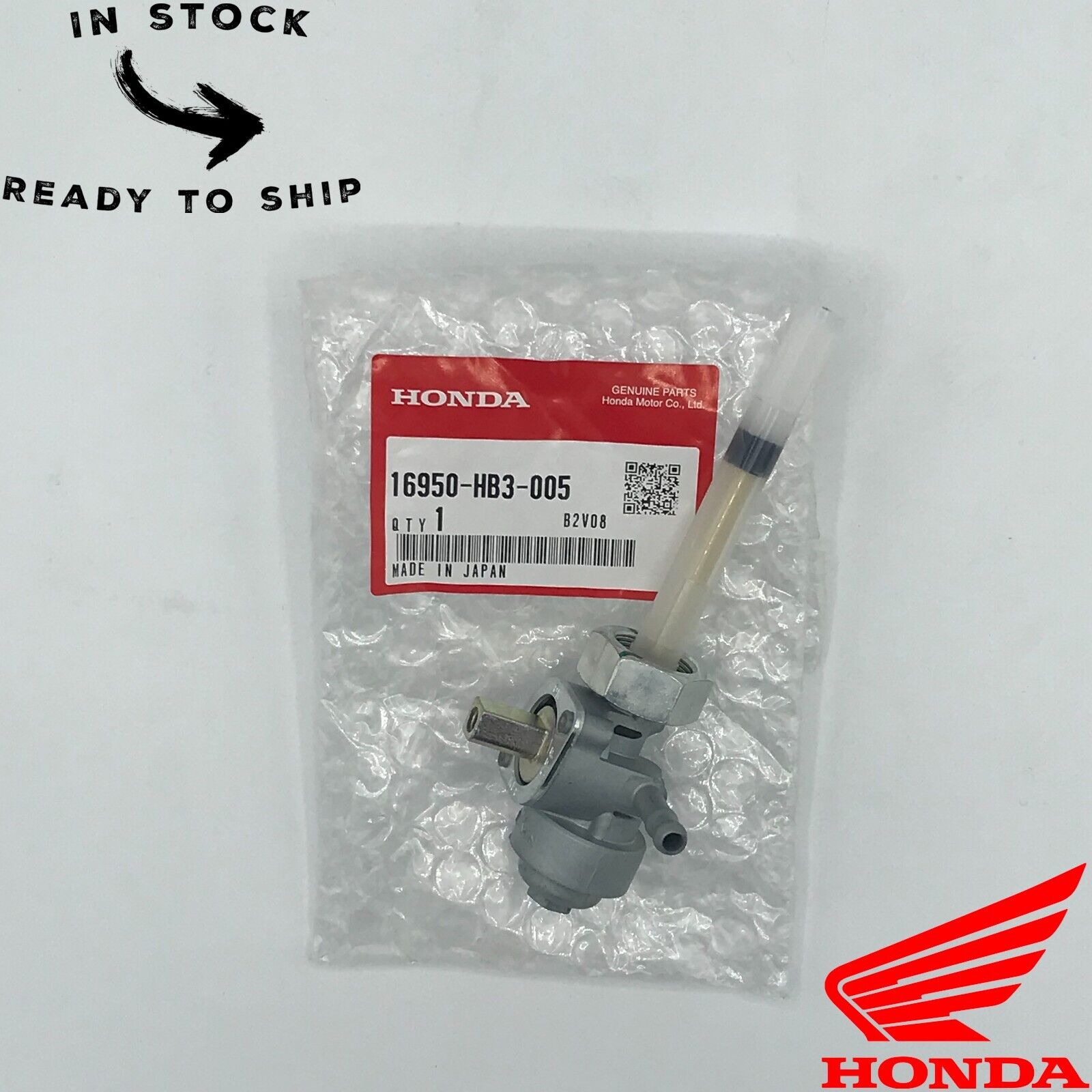 Genuine OEM Honda Petcock Fuel Filter Assembly 16950-HB3-005