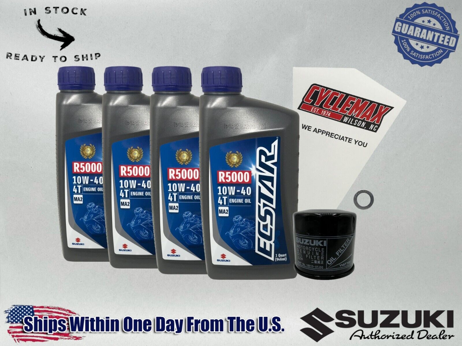 Cyclemax Standard 10W-40 Oil Change Kit fits 2023-2024 Suzuki GSX-8R