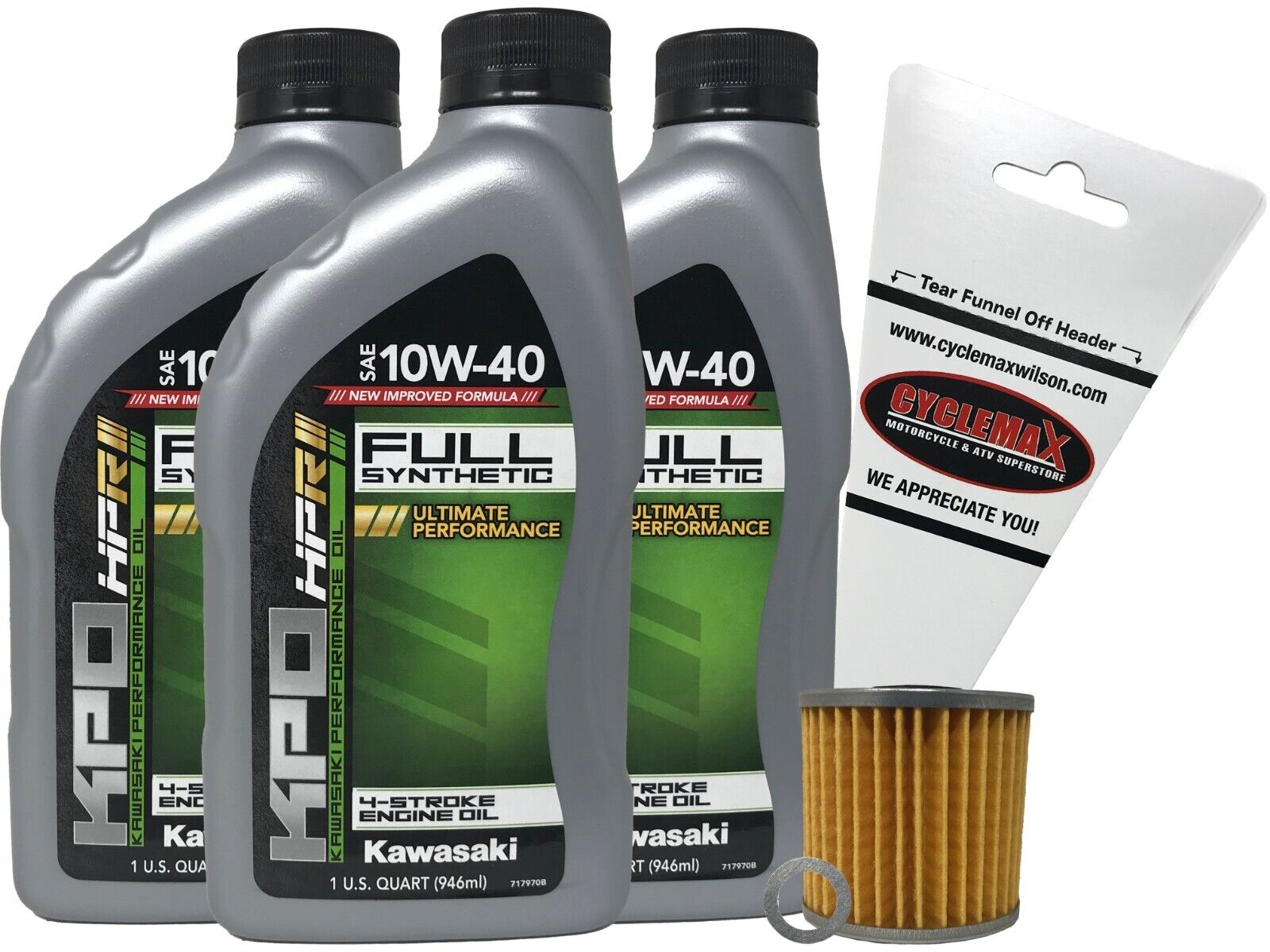 Kawasaki Full Synthetic OEM Oil Change Kit for 2009-2022 Kawasaki KLR650