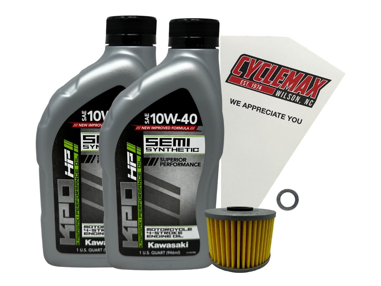 Cyclemax OEM Semi Synthetic Oil Change Kit fits 2008-2014 Kawasaki KFX 450R