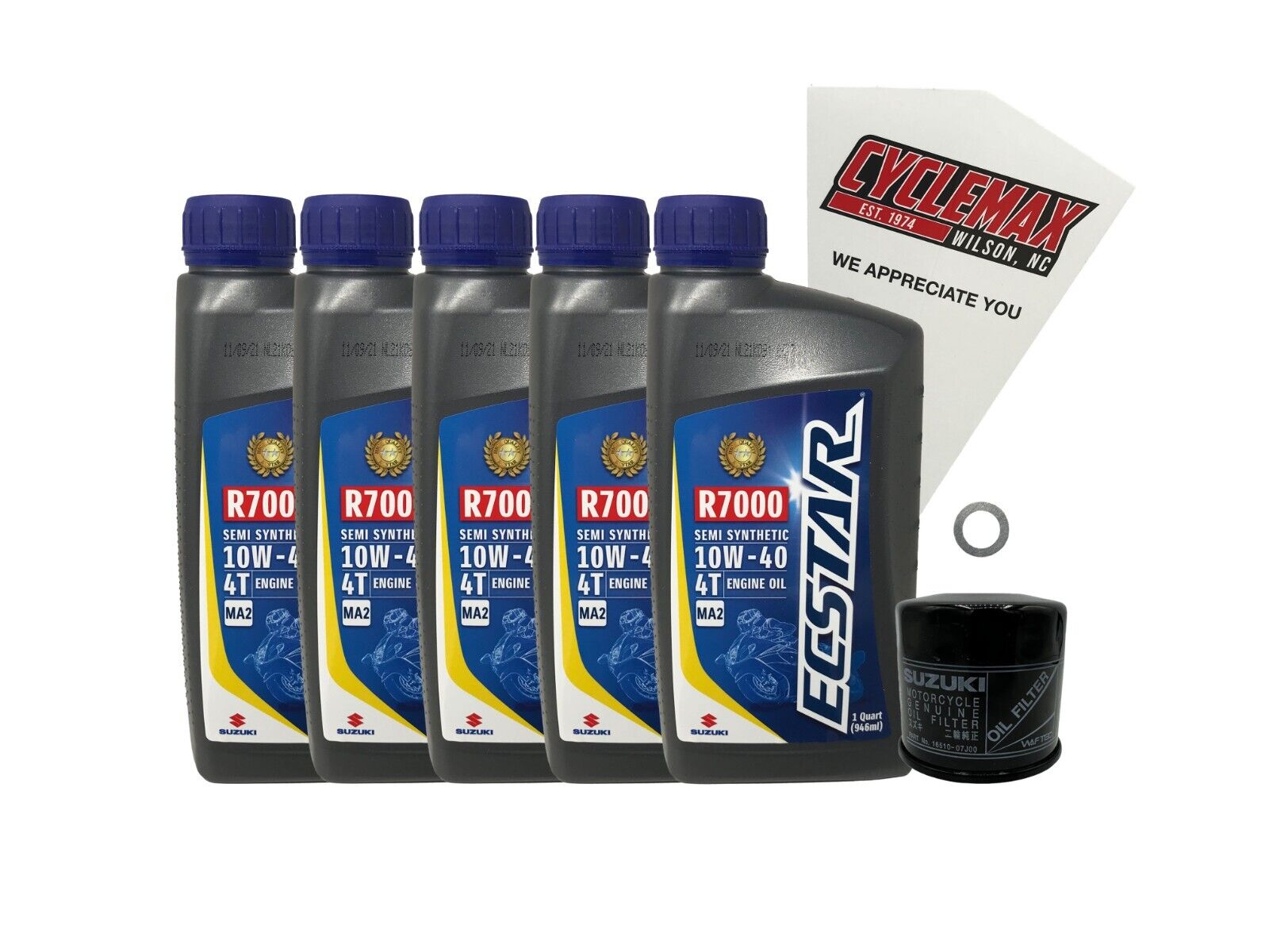 Cyclemax Genuine OEM Semi-Synthetic Oil Change Kit fits 2001-2009 Suzuki VS-1400