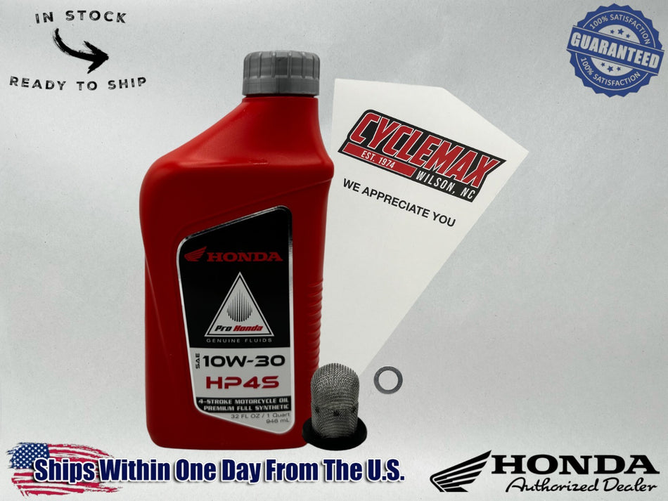 Full Synthetic HP4s Oil Change Kit fits 2002-2009 Honda CHF50