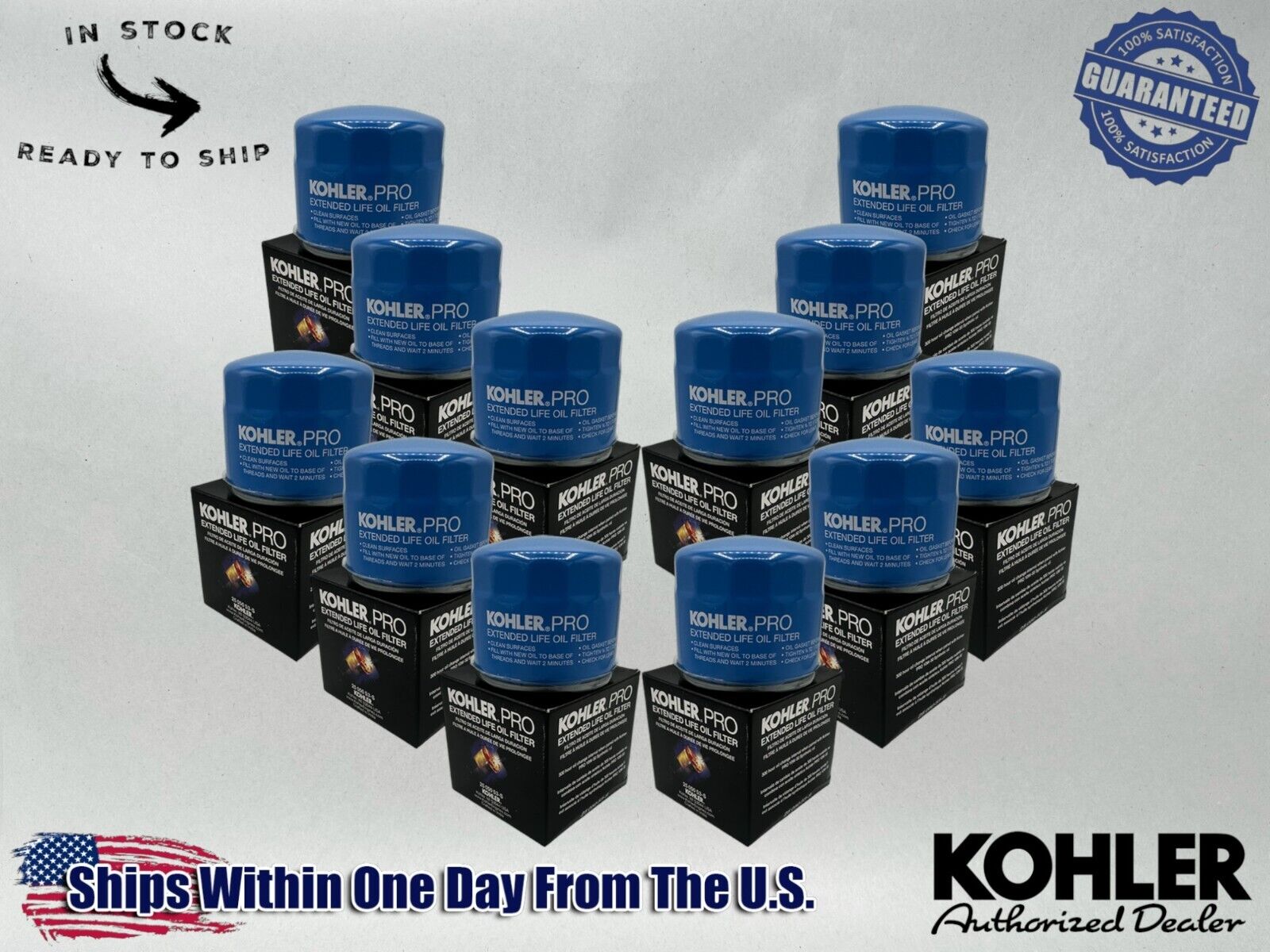 Kohler Genuine OEM Extended Life 300 Hour Oil Filter 25 050 53-S 12 Pack