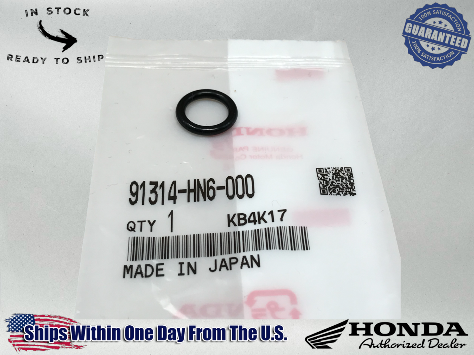 Honda OEM 04-05 TRX450R Oil Cooler to Case O-rings (2-Pack) 91314-HN6-000