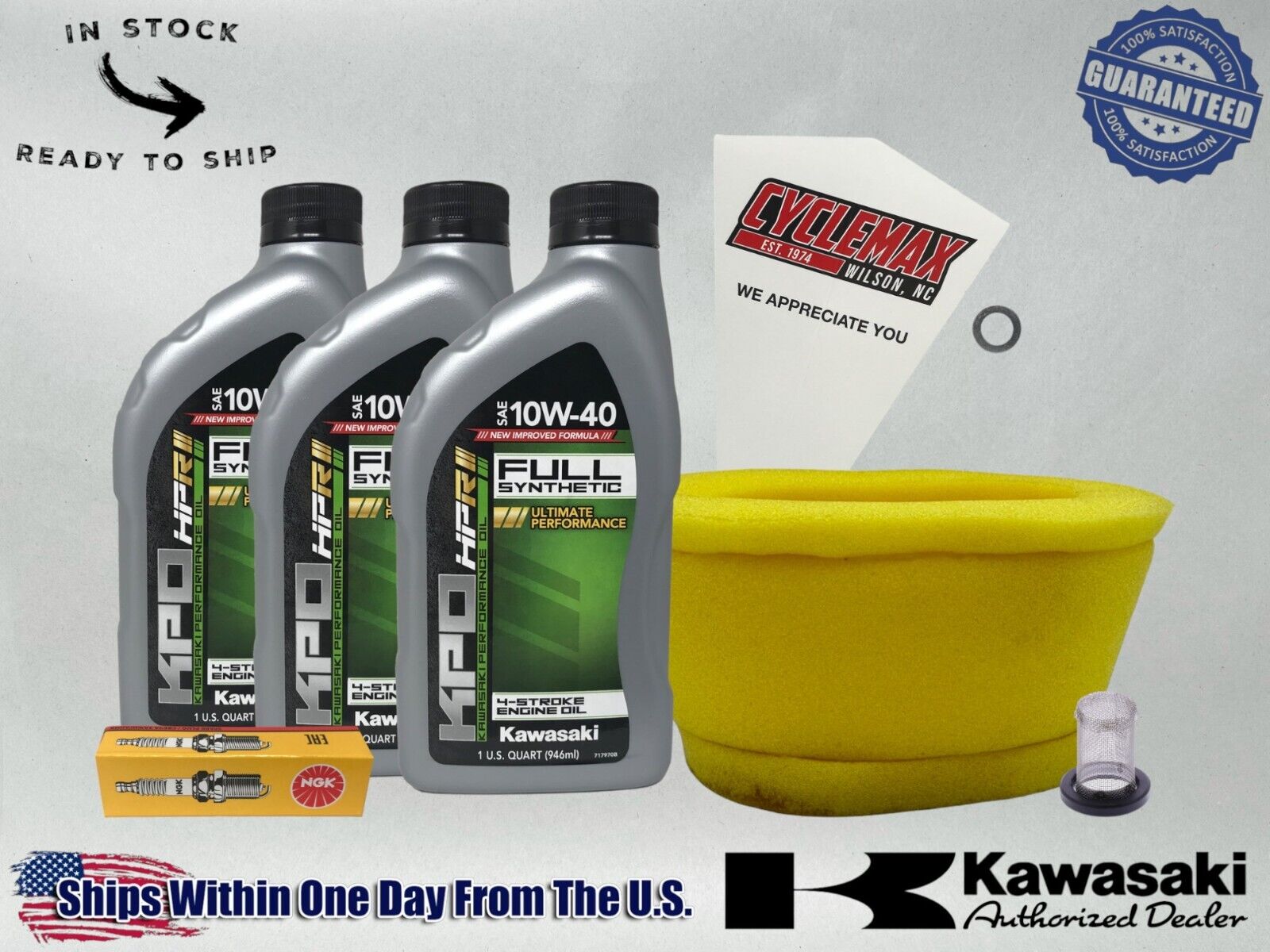 Cyclemax Full-Synthetic KPO Tune-Up Kit fits 1993-1996 Kawasaki KLX650