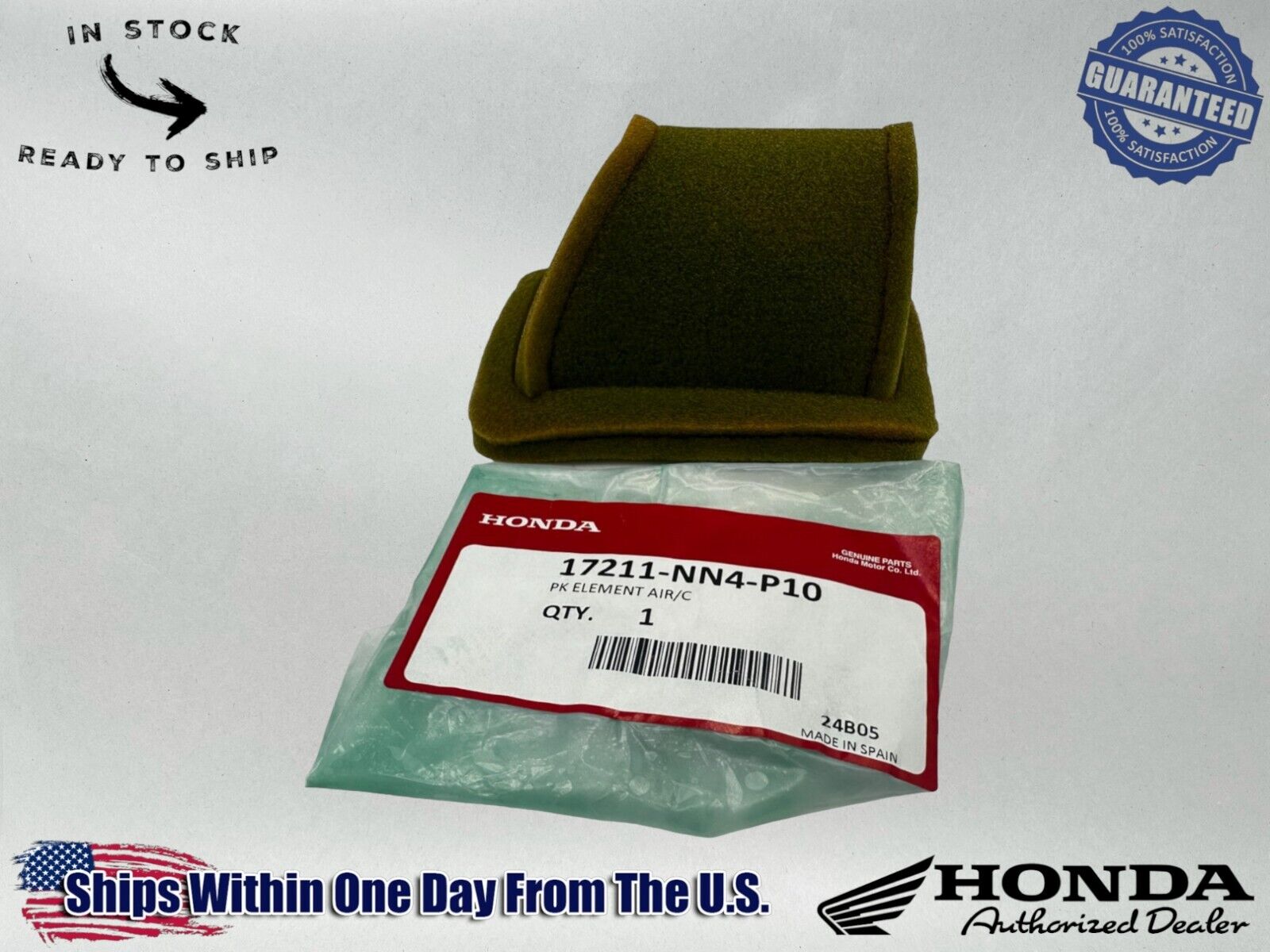 Honda Genuine OEM Authentic Air Filter 17211-NN4-P10