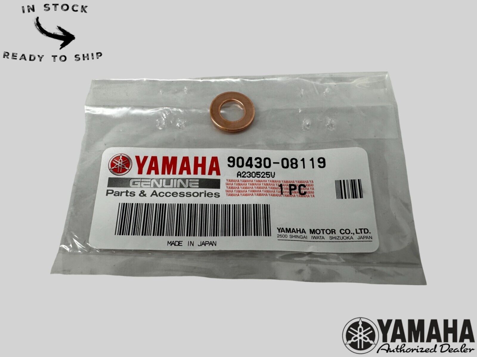 Yamaha Genuine OEM Authentic Gasket 90430-08119-00