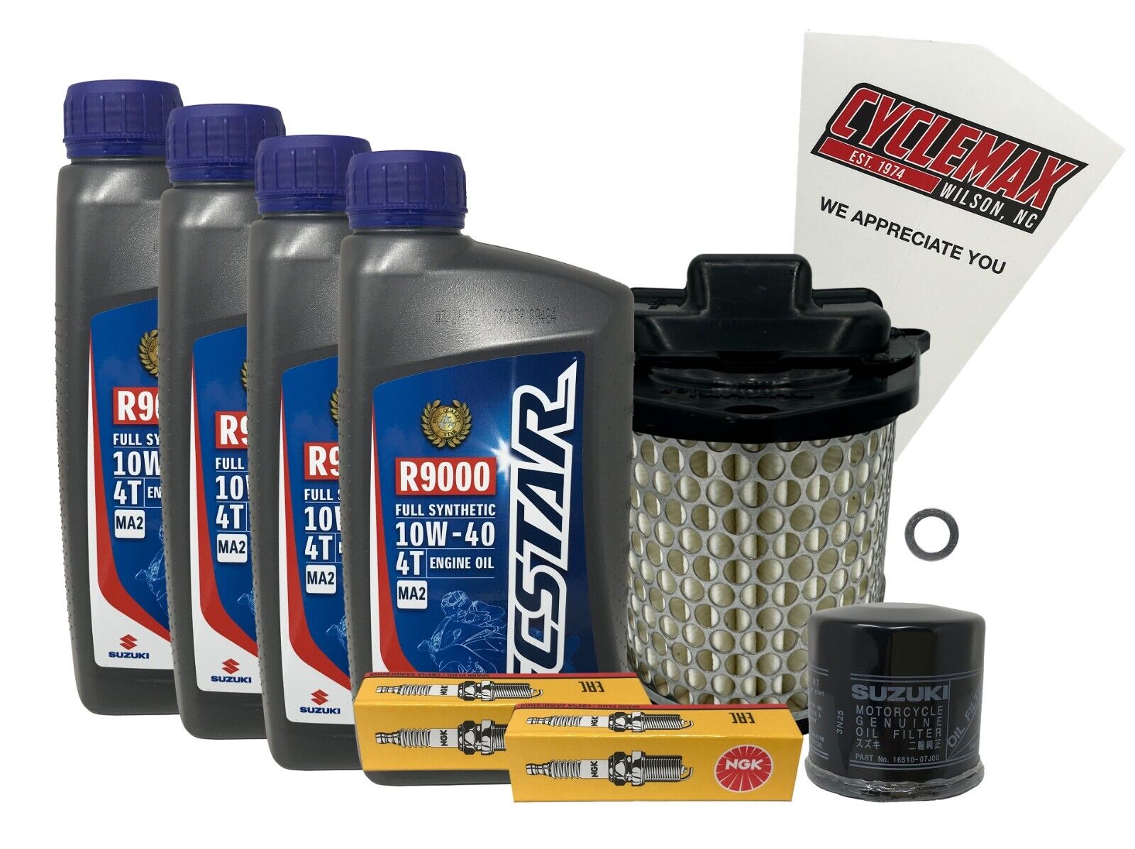 Cyclemax Full Synthetic Tune Up Kit w/ Spark Plugs fits 2005-2009 Suzuki VL-1500