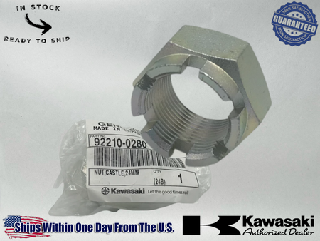 Kawasaki OEM Castle Nut 24mm 92210-0280 / (05-25)Ninja ZX-6R, ZX