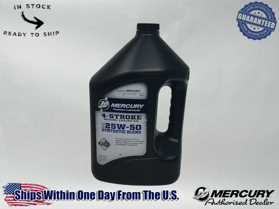 Mercury Genuine OEM Authentic 25W-50 Synthetic Blend Engine Oil, 8M0078014