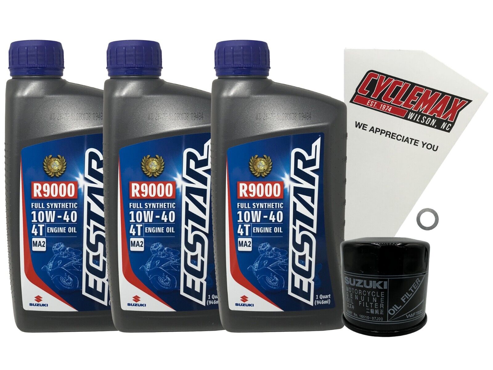 Cyclemax Genuine OEM Full Synthetic Oil Change Kit fits 2004-2024 Suzuki DL-650