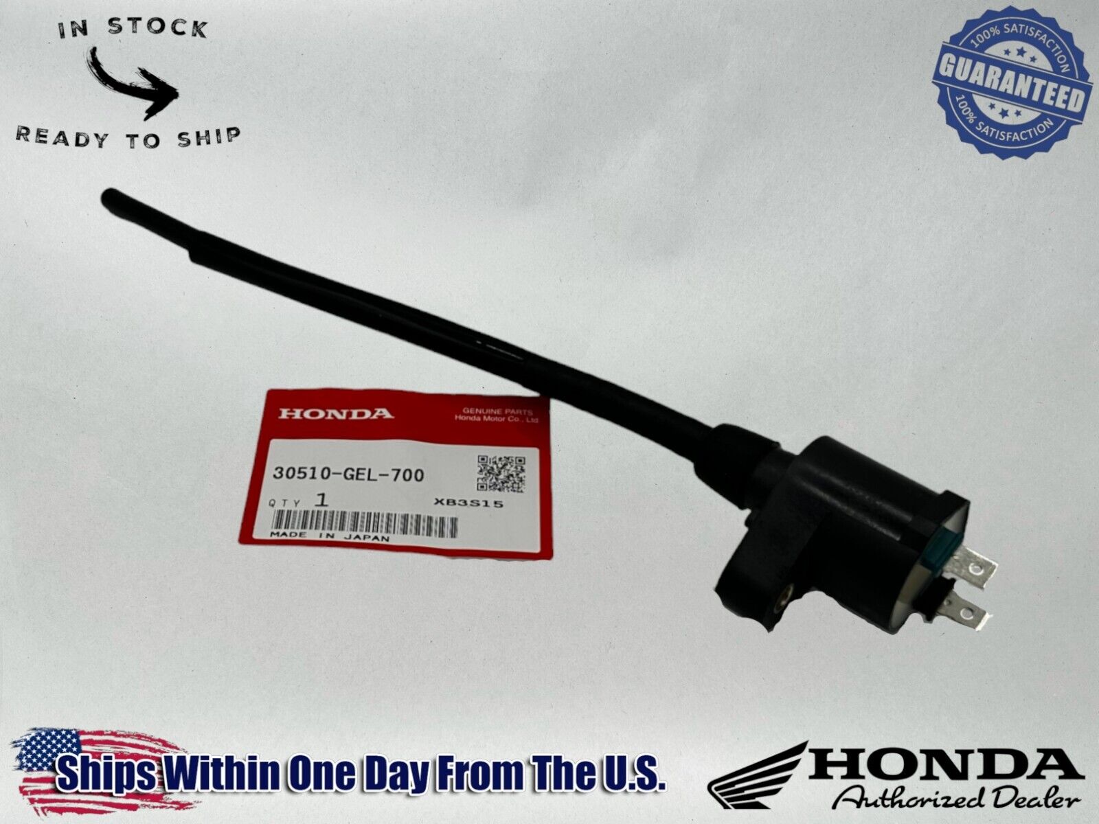 Honda Genuine OEM Authentic Ignition Coil 30510-GEL-700