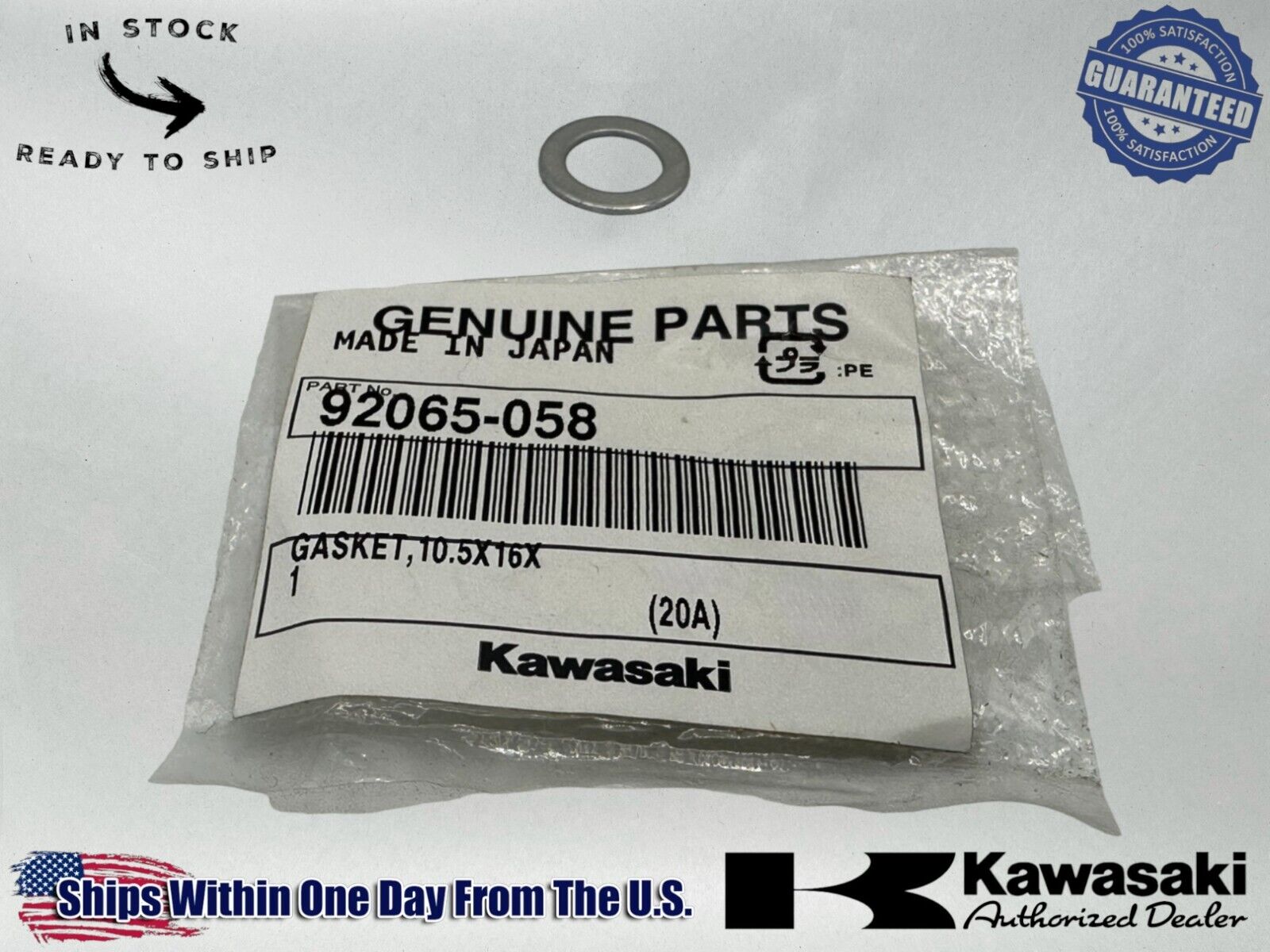 Kawasaki Genuine OEM Authentic Check Valve Gasket 92065-058