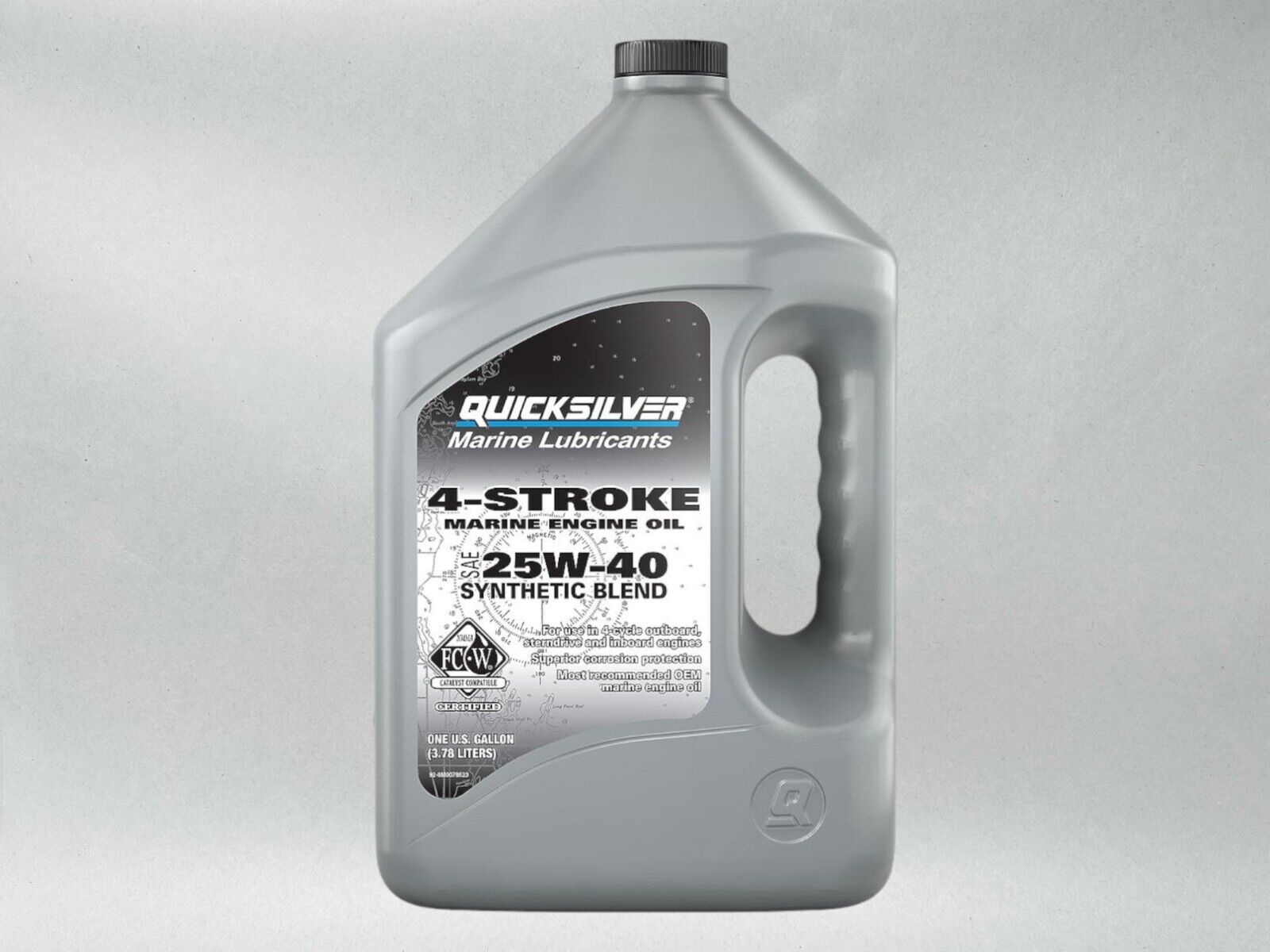 Quicksilver OEM 25W-40 Synthetic Marine Engine Oil, 1 Gallon 8M0078623