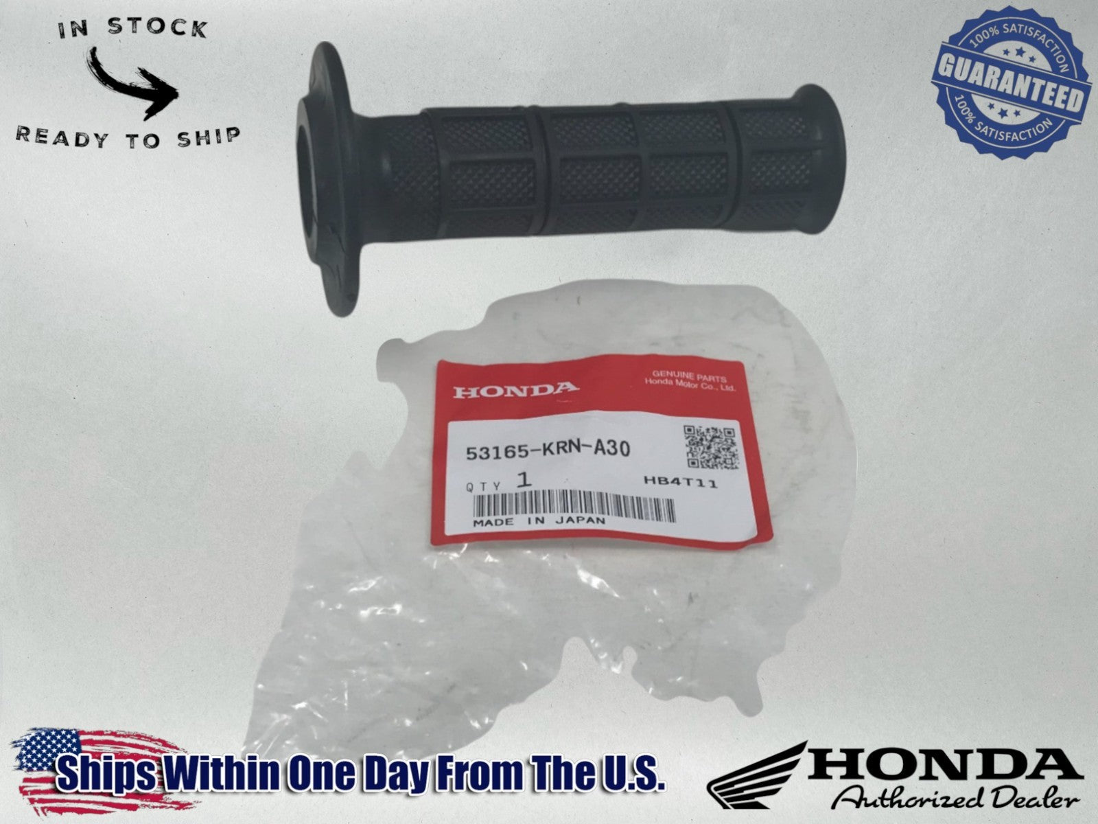 Honda OEM RT Handle Bar Grip CRF250 R RX 09-22, 09-22 CRF450 R 53165-KRN-A30