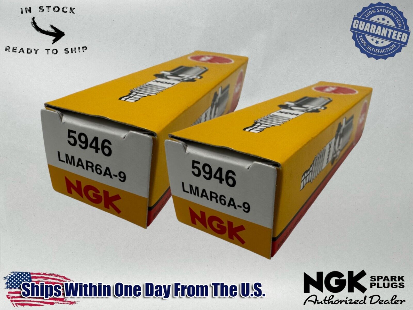 NGK Genuine OEM Authentic Spark Plugs LMAR6A-9 - 2 PACK