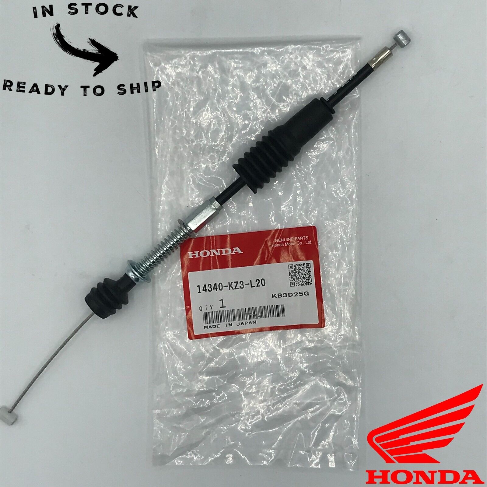 Genuine OEM Honda Cylinder Exhaust Valve Front Cable 14340-KZ3-L20