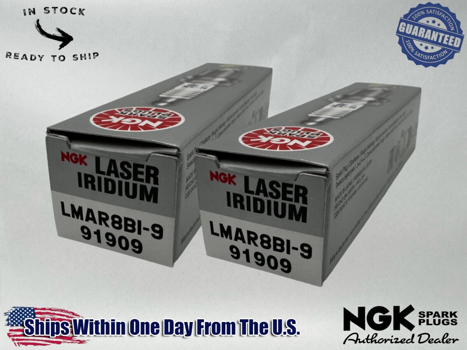 NGK Genuine OEM Authentic Spark Plugs LMAR8BI-9 - 2 PACK