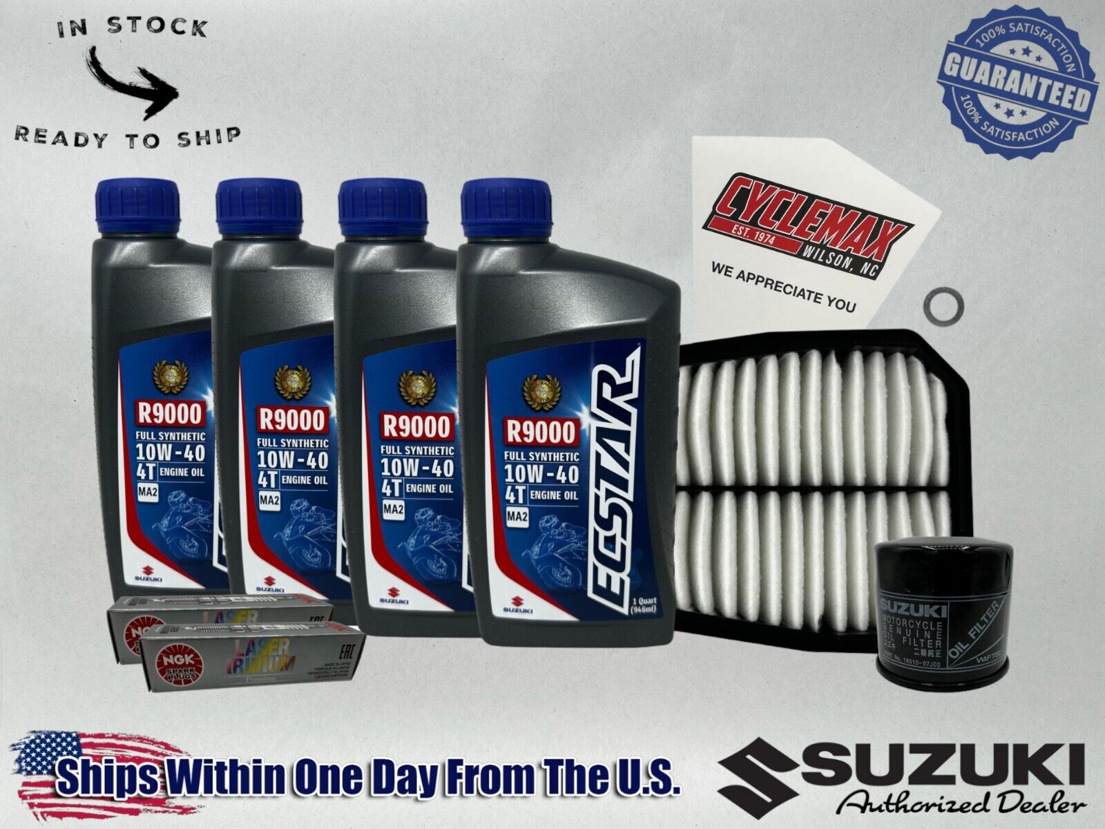 Cyclemax Full Synthetic Tune Up Kit fits 2023-2024 Suzuki GSX-8R w/ Spark Plugs