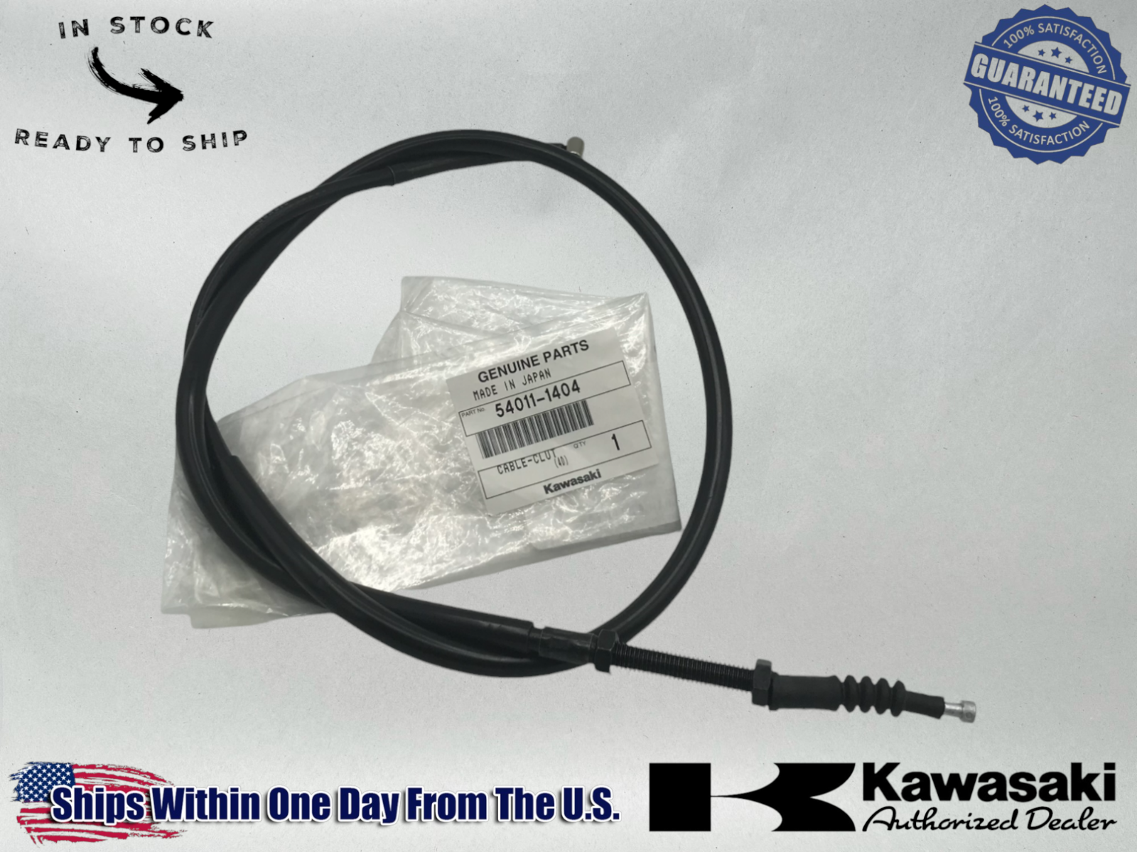 Kawasaki Genuine OEM Authentic 01-09 Eliminator 125 Clutch Cable 54011-1404 1