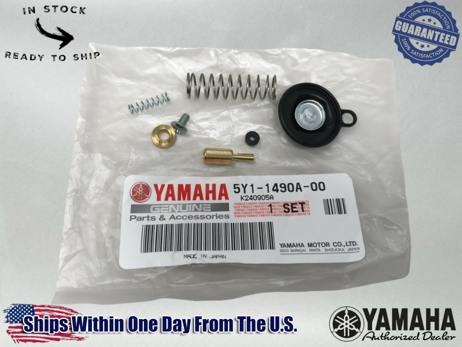 Yamaha Genuine OEM Authentic Carburetor Diaphragm Set 5Y1-1490A-00-00