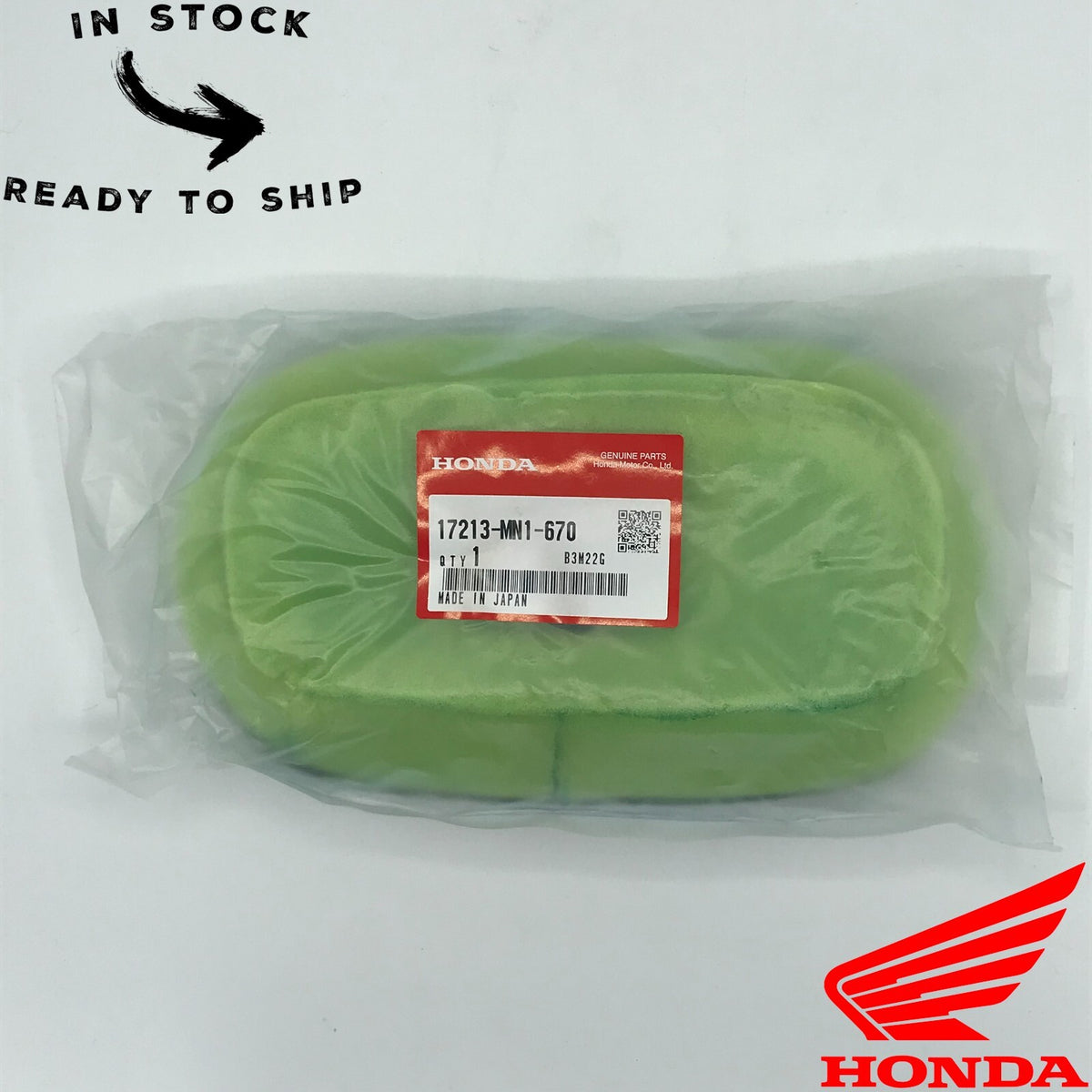 17213 Genuine OEM Honda Air Filter Cleaner Element 17213-MN1-670 – Cyclemax Parts