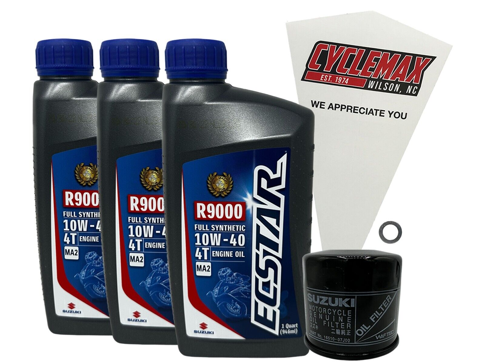 Cyclemax Full Synthetic Oil Change Kit fits 2001-2008 Suzuki SV650 BONA FIDE