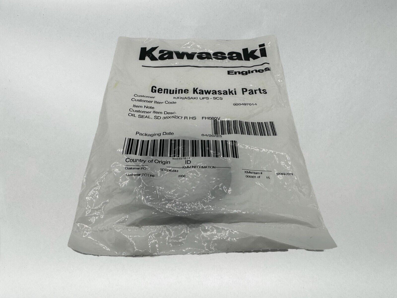 Kawasaki Genuine OEM Oil Seal SD 35x52x7 R 92049-7014