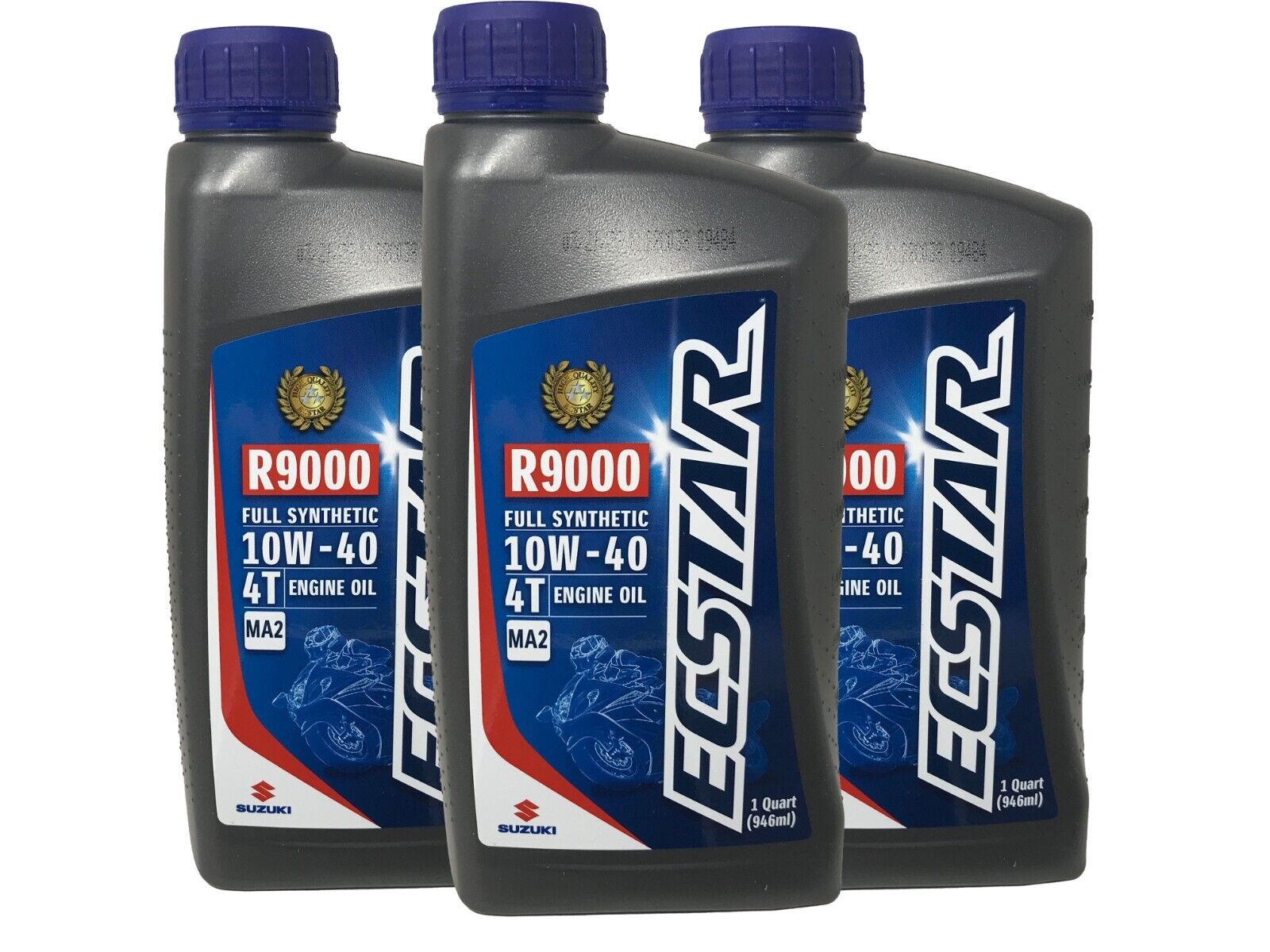 Suzuki Ecstar 10W40 R9000 FullSynthetic Motor Oil 3 QUART 990A0-01E40-01Q 3 PACK