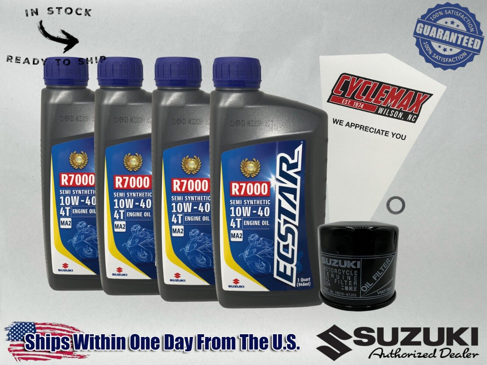 Cyclemax SS R7000 Oil Change Kit fits 2018-2024 Suzuki KINGQUAD 750 LT-A750