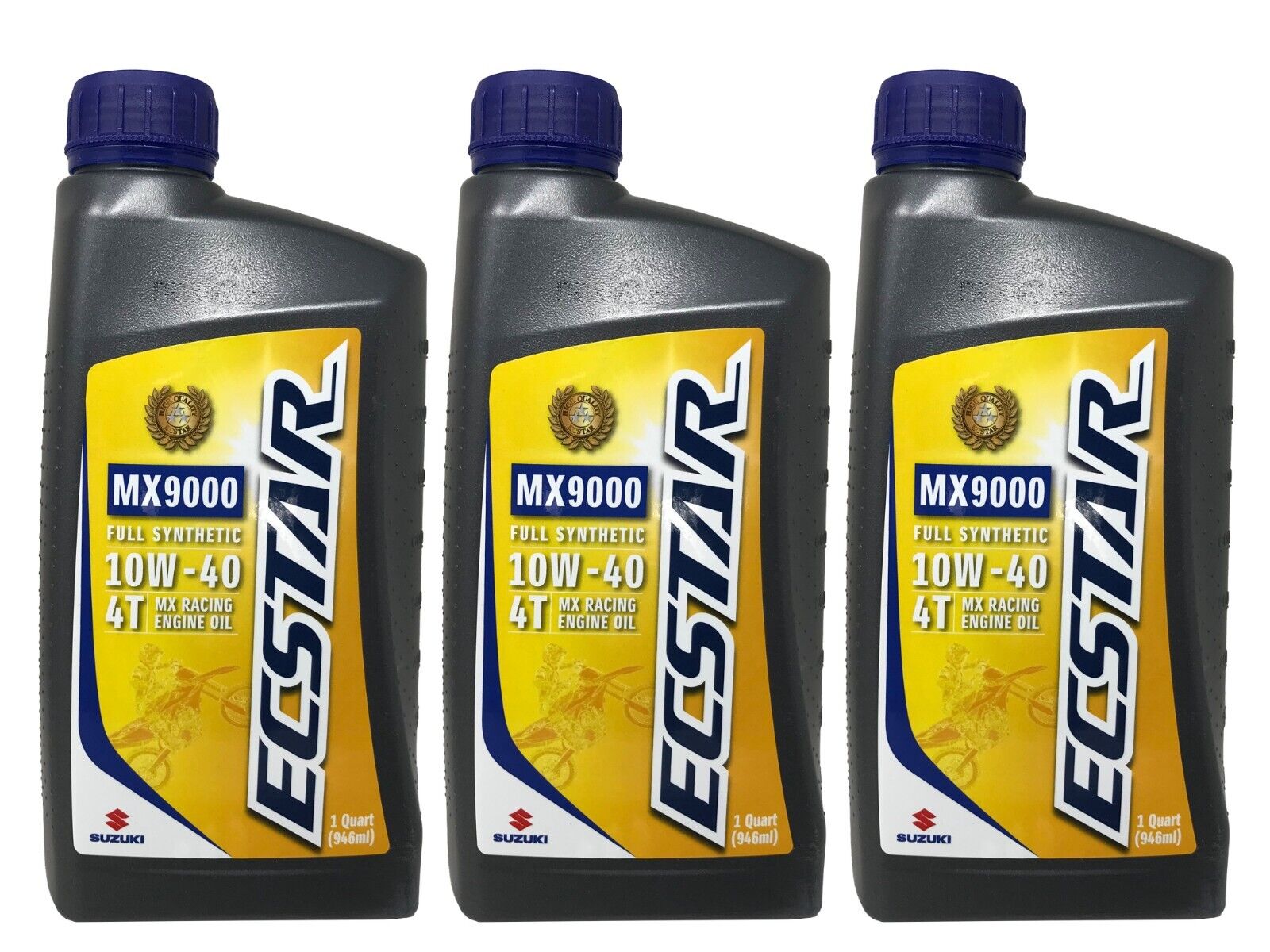 Suzuki Genuine OEM Ecstar Full Synthetic 10W-40 Oil 990A0-01E50-01Q - 3 Pack