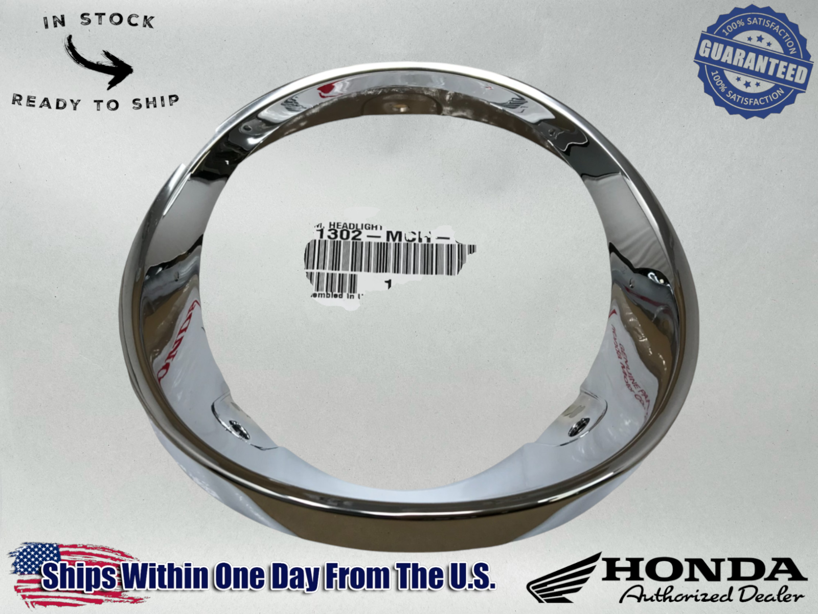 Honda OEM Headlight Rim Trim Ring Many VTX Models 61302-MCH-670