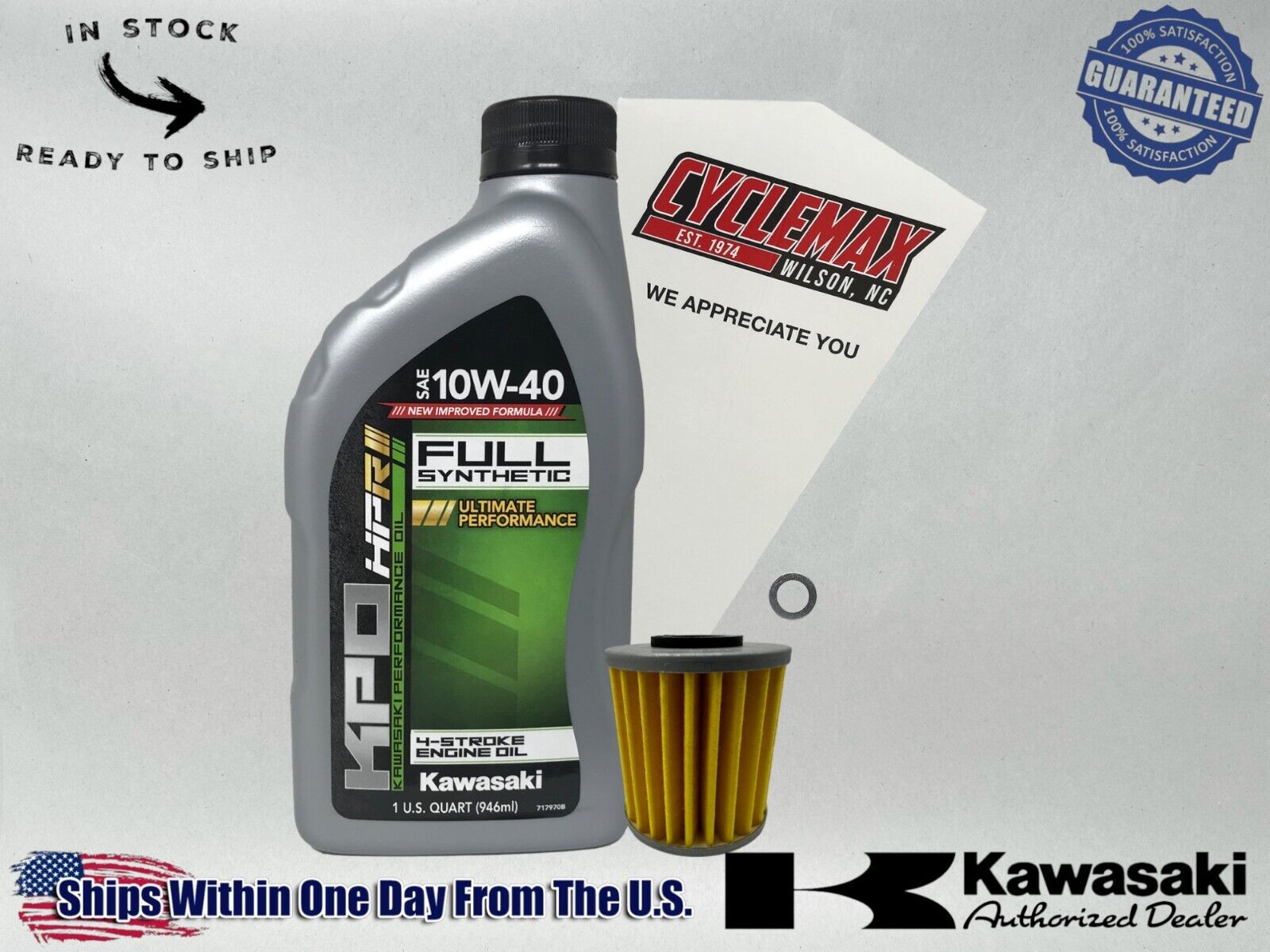 Cyclemax Full-Synthetic KPO Oil Change Kit fits 2021-2024 Kawasaki KX250